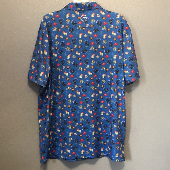 Vitamin G golf polo Men's XL Sand Point Hilly Dilly Country Club fun print shirt - Picture 9 of 11